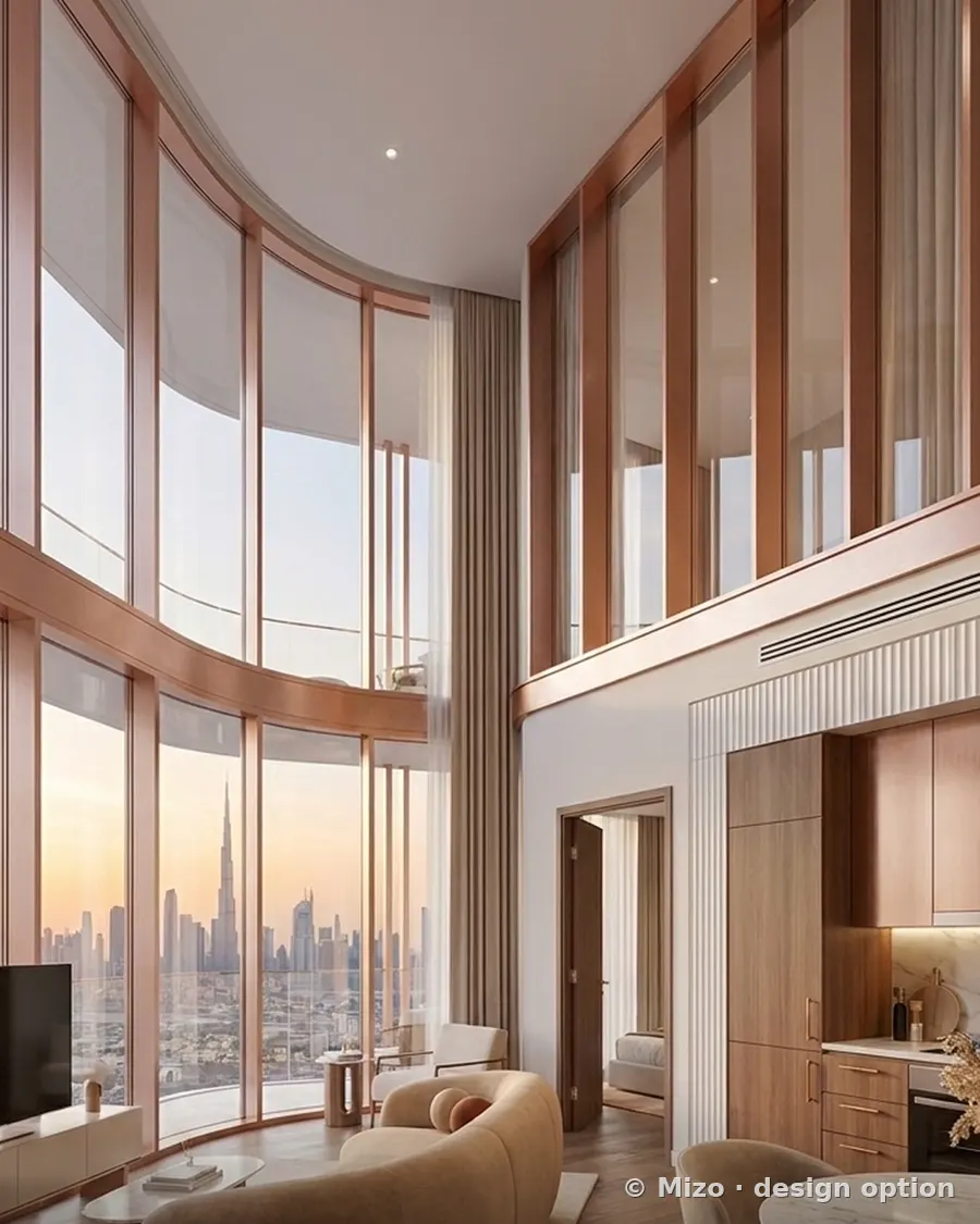 Design option render: Apartment with a skyline view