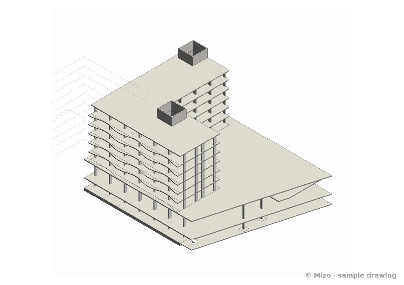 Sample drawing: 3D view of the structure