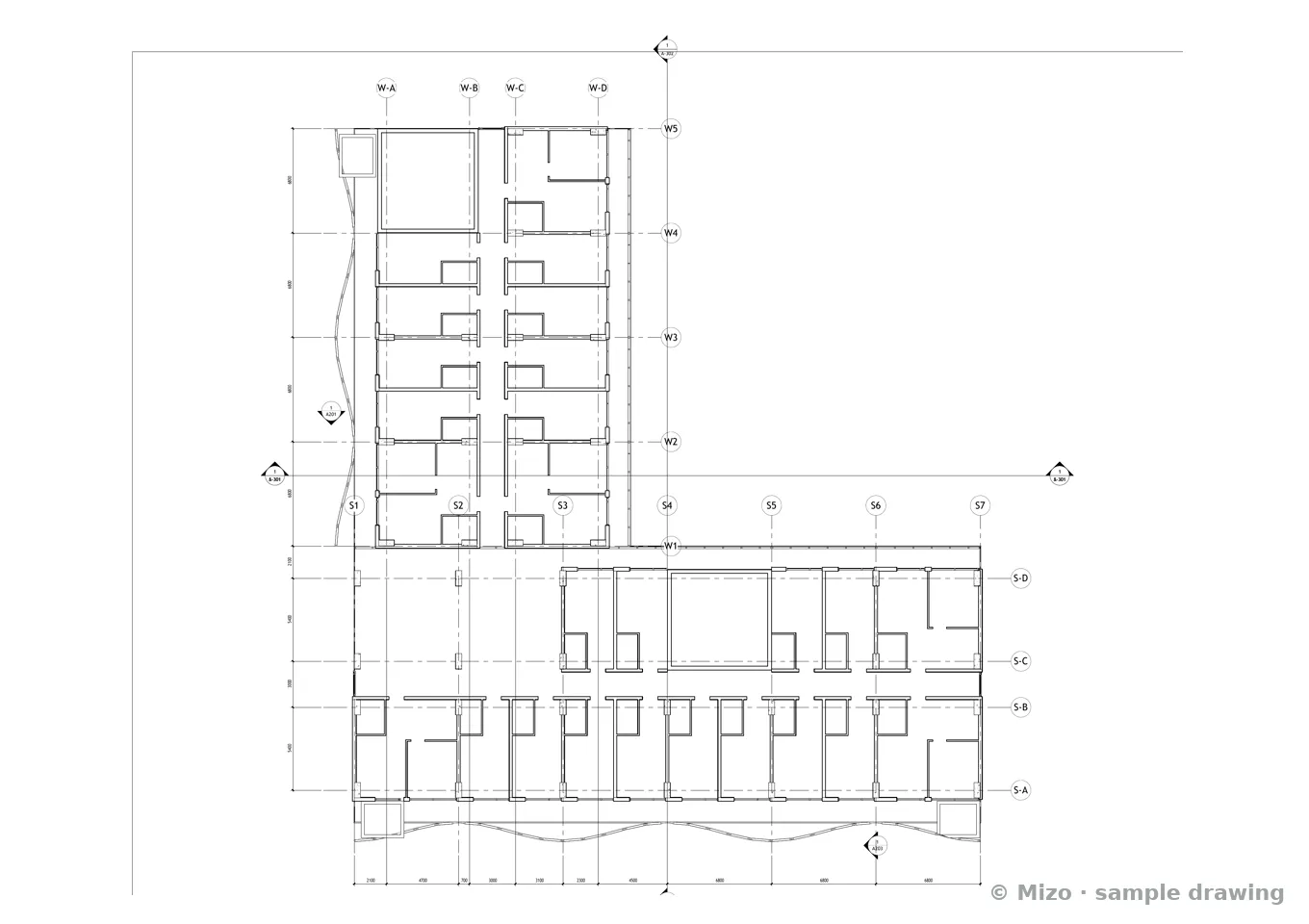 Sample drawing: Typical apartment floor plan