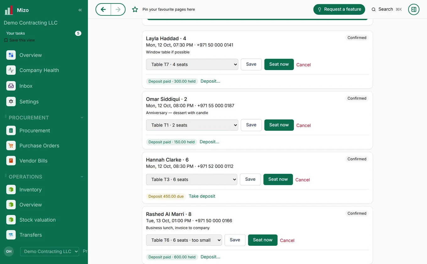 Restaurant bookings in Mizo